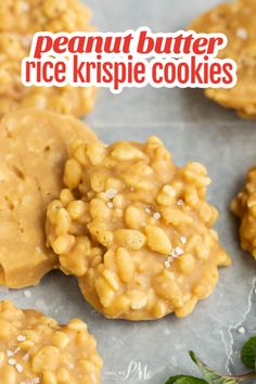 peanut butter rice krispie cookies on a baking sheet