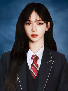 Karina Graduation Edit, Enhypen School Photo, Kpop Idol School Photo, Karina Uniform, Karina Yearbook, Kpop School Photo, Karina School, Karina Formal, Formal 2x2 Id Picture