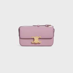 Triomphe Shoulder Bag in shiny calfskin - Rose Quartz - 194143BF4.24RQ | CELINE Hip Kids, Best Designer Bags, Handbags Leather, Kaia Gerber, French Brands, Boutique Online, Pocket Bag, Gucci Handbags, Small Shoulder Bag