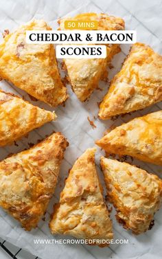 cheddar and bacon scones with text overlay