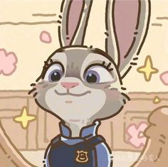 an animated rabbit is standing in front of a mirror