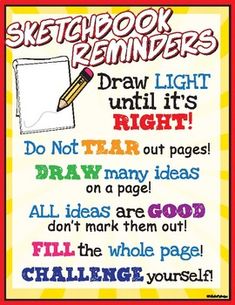 a poster with the words sketch reminders on it