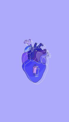 an image of a blue heart on a purple background