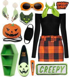 spooky smiles 🎃 Outfit | ShopLook Halloween Fashion Aesthetic, Halloween Outfits Aesthetic Casual, Cute Spooky Outfits, Summer Halloween Outfits, Summerween Aesthetic Outfits, Halloweencore Outfit, October Outfits Halloween, Horrorcore Outfits