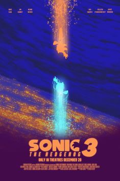 a movie poster for sonic 3 the biosedics, with an underwater scene