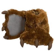 Brown Bear Paw Slippers by Lazy One Bear Paw Slippers, Bearpaw Slippers, Paw Slippers, Soft Bear, Art Deco Hotel, Fuzzy Wuzzy, Paws And Claws, Bear Paw, Soft Slippers