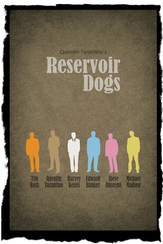 the reservoir dogs movie poster, with silhouettes of men and women in different colors