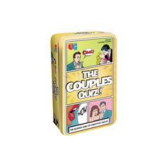 the couple's quiz game in a yellow case