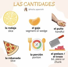 an image of food that is in spanish