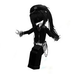 Outfit Ideas Emo, Fashion Illustration Poses, Female Avatar, All Black Outfit, Y2k Style