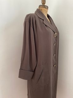 Vintage 80's Karl Lagerfeld taupe brown lightweight wool dress. In excellent condition! Buttons with gold trim. Pockets, sheath dress, raglan sleeve. Measurements: 23" across chest (design is a wider cut across chest) 20" shoulders 40" length Chest Design, Wool Dress, Gold Buttons, Dress Clothes For Women, Gold Trim, Karl Lagerfeld, Raglan Sleeve, Sheath Dress, Clothing Items