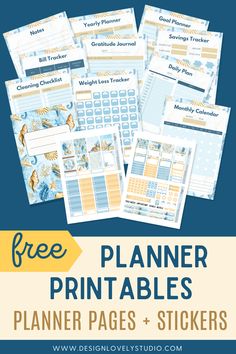 the free planner printables for planners and stickers