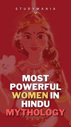 the cover for most powerful women in hindu mythology, with an image of a woman holding a