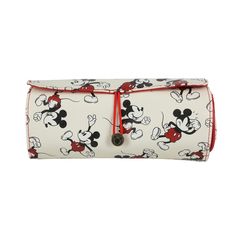 Add a little Disney magic to your makeup routine while keeping your beauty essentials organized with this officially licensed Disney cosmetic bag. The roll-top makeup bag has been custom-designed with an all-over pattern of the adorable Mickey Mouse. Measuring 8.25” L x 2.75” W x 2.75” H, the makeup bag is big enough to hold all your must-have accessories. The bag is equipped with an etched metal button to keep your items secure while rolled, while the brush pockets offer a safe space for all yo Disney Gifts For Adults, Beauty And The Beast Rose, Cross Purses, Disney Minnie Mouse Ears, Classic Mickey Mouse, Clear Makeup Bags, Top Makeup, Minnie Mouse Ears Headband, Hanging Toiletry Bag