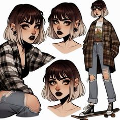 Character Inspiration Werewolf, Drawing Female Characters, Goth Oc Female, Character Design Werewolf, Lumber Janes, Oc Ideas Character Design Inspiration, Werewolf Books, Gothic Characters, Art Is Dead