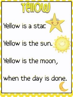 a yellow and white poster with the words below it