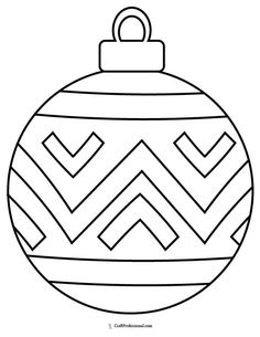 a black and white christmas ornament with an arrow on it's side