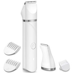 Gengki Electric Razor for Women, 2&1 Bikini Pubic Hair Trimmer Shaver for Women Sensitive Skin, Painless Hair Clippers Removal Kit, White Pepper Grinder, Sensitive Skin, Skin