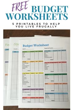 the printable budget worksheet with text overlay