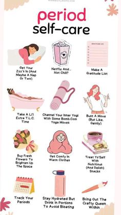 Self Care Day Routine, Period Self Care, Self Care Night Routine, Hacks For School, Self Care Night, Period Tips, Self Care Kit