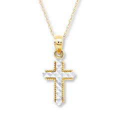 Styled in 14K yellow gold, a beaded edge borders a textured cross with a white rhodium flash in this gorgeous necklace for her. The pendant swings from an 18-inch rope chain secured with a spring ring clasp. Beaded Edge, Gold Stock, Jewelry Advice, White Necklace, Accessories Jewelry Necklace, Pure Gold, Gorgeous Necklaces, Rope Chain, Cultured Pearls