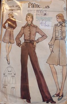 a woman's dress and pants sewing pattern from the front, with buttons on each side