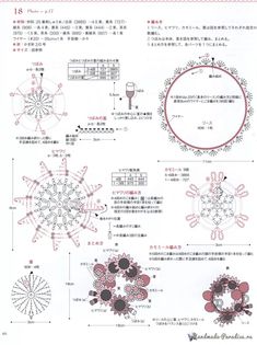 the instructions for how to make an ornament with flowers and circles in chinese