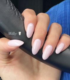 Milky Nails, Oval Nails, Girls Nails