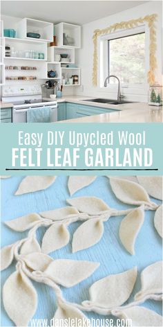 the kitchen is clean and ready to be used for making homemade felt leaf garlands