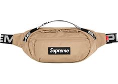 Supreme Waist Bag (SS18) Tan | its millennial | should we add this to our collection? Daily Use Logo Pouch Bag, Everyday Use Logo Pouch Bag, Functional Shoulder Bag With Logo, Streetwear Pouch Bag With Adjustable Strap, Modern Logo Pouch Bag, Streetwear Bags With Removable Pouch, Modern Pouch Bag With Logo, Modern Rectangular Bags For Streetwear, Streetwear Bag With Removable Pouch