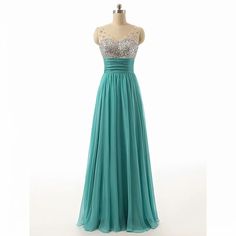 Green Evening Dress For Banquet During Prom Season, Sleeveless Chiffon Dress With Sweep Train For Party, Dressy Bridesmaid Floor-length Evening Dress, Green Sweep Train Dress For Prom Season, Green Prom Season Evening Dress, Dressy Floor-length Bridesmaid Evening Dress, Dressy Floor-length Evening Dress For Bridesmaid, Chiffon Long Evening Gown, Green Ball Gown Evening Dress For Prom