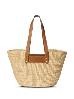 beige straw debossed logo to the front stud detailing two long top handles open top main compartment internal slip pocket Basket Tote, Straw Basket, Debossed Logo, Versace Outfit, Chanel 2, Iconic Bags, Demi Fine Jewelry, Basket Bag, Ballet Flat Shoes