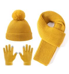 PRICES MAY VARY. 【Premium Quality】This 3pcs Kids winter hat scarf gloves set is woven from premium quality acrylic. Soft, comfortable & skin-friendly. Perfect for keeping you cozy and warm this season. 【3 in 1 Beanie Scarf & Glove Set】1 x Multi-function Knit Beanie Hat + 1 x Full-Size Scarf + 1 Pair x Touchscreen Gloves keep you warm in cold weather. Ideal for child Everyday Wear, Outdoor Activities like Biking, Running, Skiing, or Skating. 【One Size Design】 Our kid beanie scarf glove set is ela