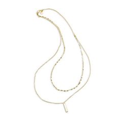 Made in Italy Double Strand Choker Necklace in 14K Gold - 16" | Gold Necklaces | Necklaces | Zales Choker, Dear Husband, Shimmer And Shine, Shimmer N Shine, Gold Necklaces, Bar Pendant, Cable Chain, Gifts For Wife, Lobster Claw