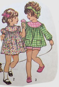 70s Toddler Child's Smock-Dress or Top and Shorts Simplicity 5102 Pattern Size 2 | eBay Retro Toddler Outfit, Smock Top Pattern, 70s Children Fashion, 70s Kids Outfits, 80s Children Fashion, Toddler Reference, 70s Kids Fashion, Mariana Core, 2000s Manga