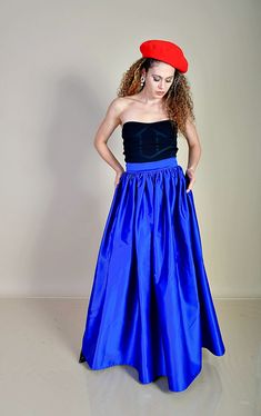 Satin Skirt/ Wedding Satin Skirt/ All Colors Satin Skirt/ Heavy Satin Skirt/ Royal Blue Satin Skirt Formal Satin Skirt that can be made in any color you want: royal blue, ivory, white, black, red, etc. We will need you waist measurment and waist to floor, wearing your shoes/heels, which will be the actual length of your skirt. Skirt has got lining. It will be our pleasure to work for you and your special satin skirt. Warmly, Grace of Europe Team Blue Flowy Gathered Mini Skirt, Blue Gathered Mini Skirt, Blue Mini Skirt With Gathered Detail, Fitted Tiered Maxi Skirt For Gala, Spring Gala Long Skirt, Long Skirt For Spring Gala, Blue Flared Dress With Lined Skirt, Gala Long Lined Skirt, Fitted Pleated Maxi Skirt For Gala Events