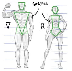 an image of a man's body with the shape and size chart on it