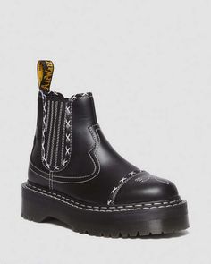 Doc Marten Gothic Americana, Western Chelsea Boots, Casual Winter Boots For Women, Gothic Americana Fashion, Gothic Americana Doc Martens, Doc Martin Boots, Gothic Americana, 2976 Chelsea Boots, Skz Concert