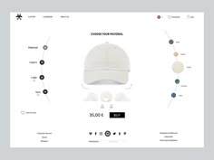 a white baseball cap with different colors and sizes