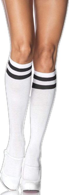 Casual Black Knee-high Socks For School, Casual Thigh High Socks, Sporty Knee-high Cotton Socks, Casual Cotton Knee-high Socks, Sporty Stretch Knee-high Hosiery, Trendy White Stretch Knee-high Socks, Trendy Stretch White Knee-high Socks, Casual White Ribbed Socks, Casual Ribbed Thigh-high Socks