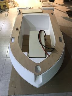 the boat is being built and ready to be used