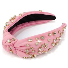 PRICES MAY VARY. Cute Embellished Headband: The sparkle jeweled headband you can wear year-round. Adds an amazing pop of color to any outfit. Brightens your day just wearing it. You will receive lots of compliments. Give it a shot : ) Fine Workmanship: Made of soft cotton fabric. The glitter knotted headband is studded with clear bling rhinestones. The gems are secured tightly and do not fall out. Super trendy and adorable for everyday wear. Suitable for Women Girls: The top knot hairband is abo Fancy Headbands, Jeweled Hair Accessories, Wigs Braids, Designer Headbands, Pink Headband, Pink Jewels, Embellished Headbands, Satin Headband, Rhinestone Top