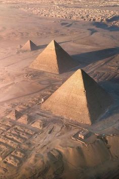 an aerial view of the pyramids in egypt