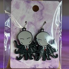 1 Black Outline Silver Hardware 1 Gold Outline Gold Hardware Alloy Handmade Earrings Made By Me! Spooky Character, Slenderman, Halloween Spooky, Silver Hardware, Made By Me, Handmade Earrings, Body Jewelry, Gold Hardware, Piercings