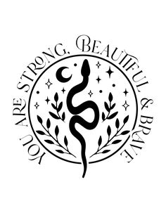 a black and white logo with the words, strong beautiful spirit on it's side