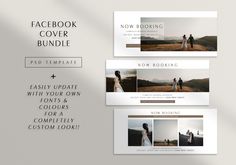 the facebook cover is designed to look like it has three different photos and text options