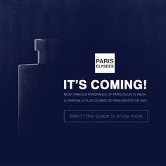 an advertisement for the new perfume brand, it's coming from paris elye