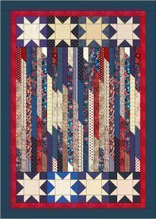 an american flag quilt with stars and stripes