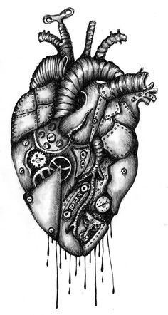 a drawing of a heart with lots of different things on it