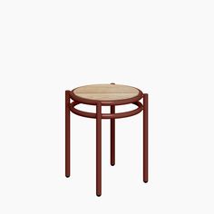 a small table with a wooden top on a white background, it appears to be an end table